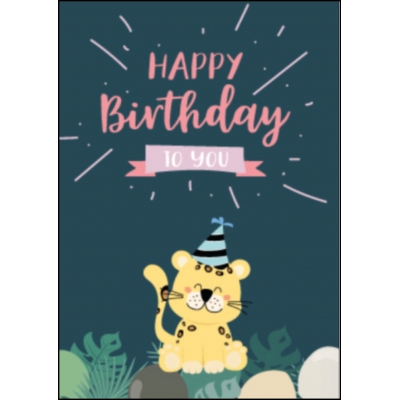 Ansichtkaart Animal happy birthday